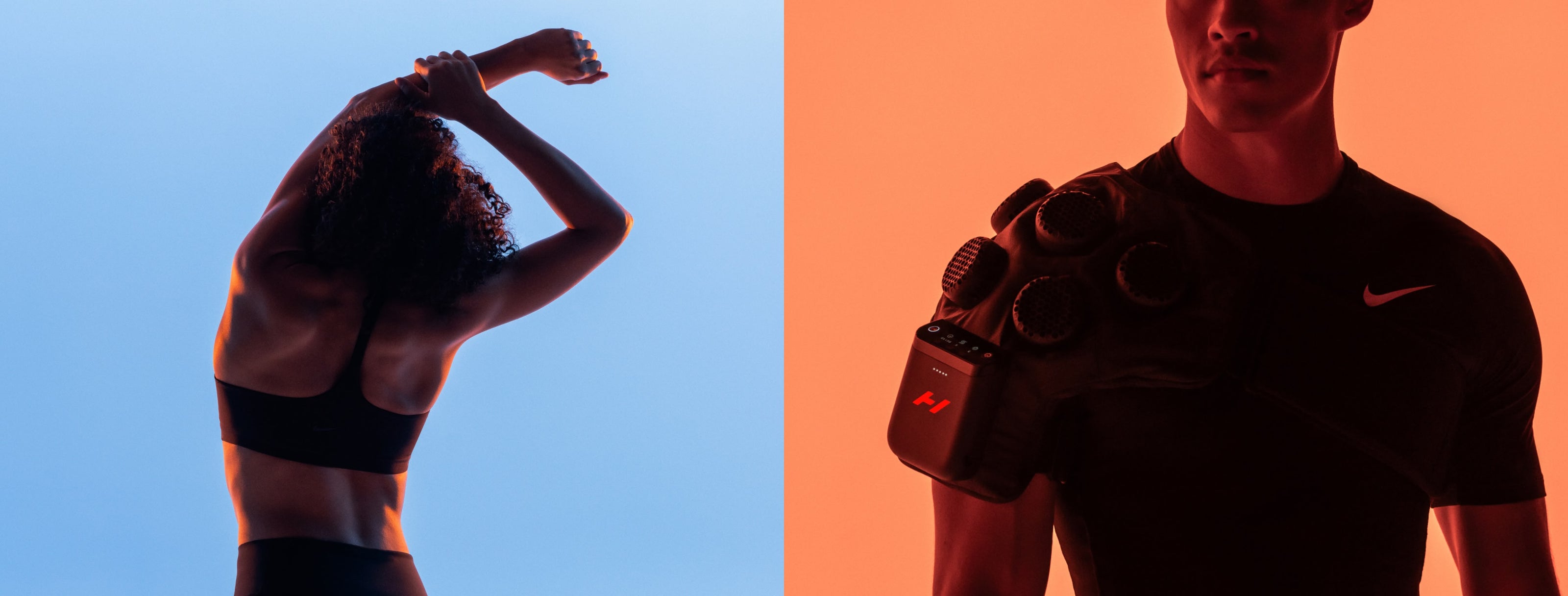 Athletes using Hyperice recovery technology